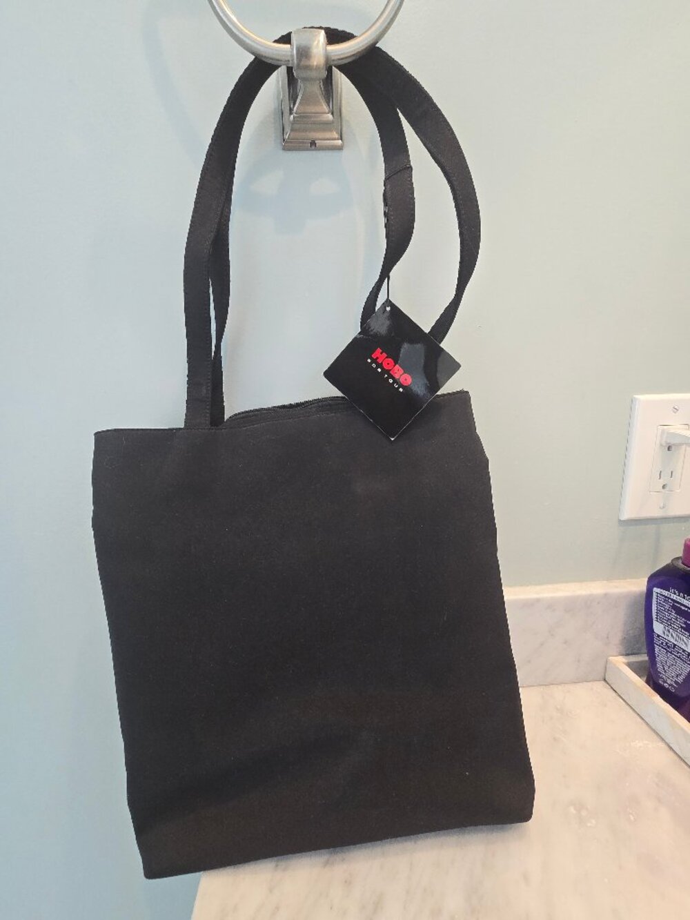 NWT Black Hobo Y2K Zip Totebag